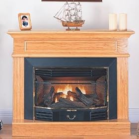 PRO-COM Vent-Free Natural Gas Fireplace ? 28,000 BTU, Model# BN28TYLA-O