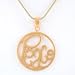 Round PEACE Word Pendant in Gold Vermeil on 16" Gold Filled Snake Chain, #8333