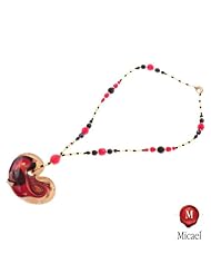 Wonderful Collier "Animo" Murano Glass Necklace-red-gold