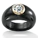 Black Jade 14k Gold Ring