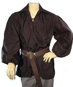 Pirate Shirt, Elastic Cuffs (B- L/XL, Black)