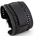 Nemesis NW-K Black Wide Leather Cuff Wrist Watch Band