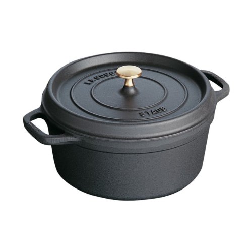 Staub 5 Quart Round Cocotte Black