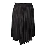YogaColors Black Jersey Pleated Knee Length Skirt
