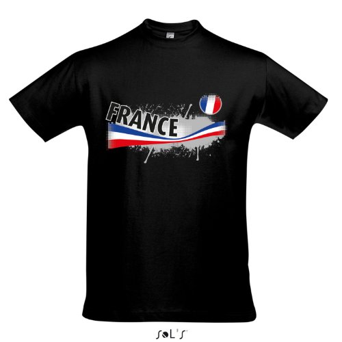 Fanshirt Herren FRANCE, Frankreich Ländershirt EM / WM Trikot S-XXL , Deep black , XXL