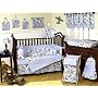 JoJo Designs 9-Piece Baby Crib Bedding Set - Blue and Khaki Camo Camouflage Army