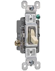 Pass & Seymour 660ISLGCC10 Single Pole Lighted Toggle Switch 15-Amp 120-volt Grounded, Ivory