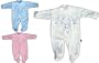 Baby Strampler aus Nicki kleine Maus Beige, Rosa oder Blau Gr. 50 bis 80