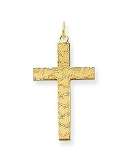 14k Gold Laser Designed Cross Pendant