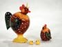 Realistic Rooster and Hen Nesting Doll 4pc./3"