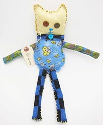 Handmade Sleeping Buddy for Toddlers - William the Cat - Vintage Inspired (One-of-a-kind)