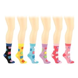 Winter Boot Ski Warm Thick 6 Pairs Stitch Crew Ladies Mid Calf Socks Cotton Set