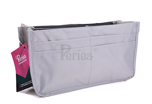 Periea - Handbag Organizer, 15 Compartments - Daisy (Grey)