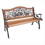DC America SL5622CO-BR Trio Hummingbird Camelback Park Bench, Hardwood Slats and Bronze Finish