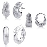 Sterling Silver 3 Piece Wardrobe Electroform Classic Earrings
