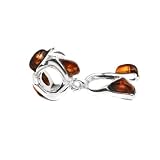 Sterling Silver Pandora Style Beads Cognac Amber Pendant-Charm