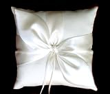 New Ivory Satin Bow Wedding Ring Pillow Bearer