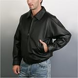 Men's Raglan Sleeve Leather Bomber Jacket - Regular, Tall, Big, Big & Tall