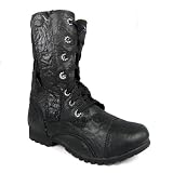 Caterpillar Jane Fur Womens Leather Military Boots Ladies Combat – Black