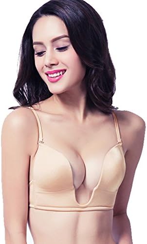 New Deep U Plunge U Push up Bras for Wedding Party Formal Dress 3 Colors (34A/B, Black