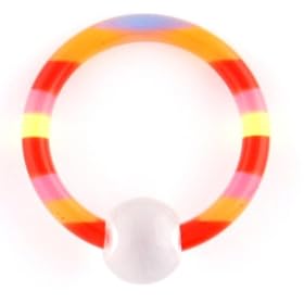 One Acrylic Captive Bead Ring: 14g 1/2" UV Rainbow