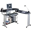 Piranha PC3g Folding Black Computer Desk with Sliding Keyboard