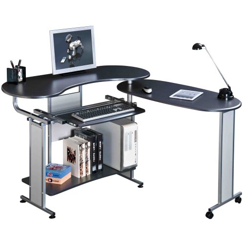 piranha pc3g folding black computer desk with sliding keyboard Office