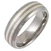 Titanium TIB006-7 Silver Inlay Ring