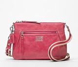 Coach Poppy Leather Crossbody Swing Pack Zip Hobo Pack Bag 46422 Camelia pink