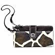 GIRAFFE PRINT WRISTLET POUCH SMALL CLUTCH BAG BLACK & WHITE