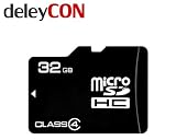 Produkt-Bild: 32GB microSDHC Speicherkarte Class 4 + SD Adapter - f&uuml;r Handy mit micro SD Steckplatz - deleyCON&reg;