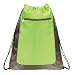 Deluxe Cinch Drawstring Backpack Bookpack Bag, Lime Green