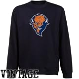 Bucknell Bison Navy Blue Distressed Logo Vintage Premium Crew Neck Fleece Sweatshirt