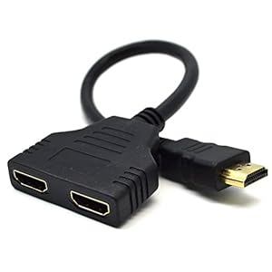 HDMI 1 Male &agrave; Double HDMI 2 Femelle Y cable adaptateur HD LED LCD