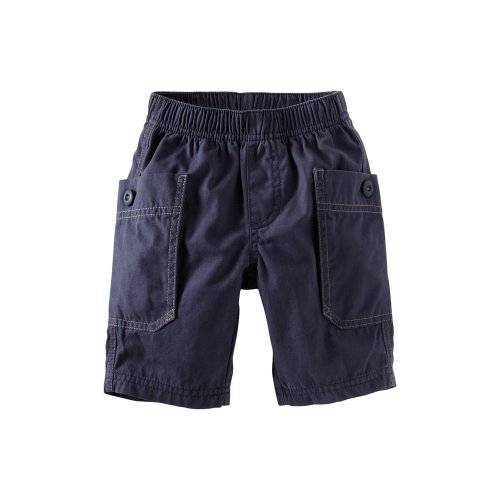 Tea Collection Baby-Boys Infant Chambray Cargo Shorts, Blue Chambray, Small