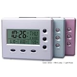 RiteAlarm 5-1-1 Triple Weekly Alarm Clock with Weekday, Saturday and Sunday Alarms, Extended Daylight Saving Time, Automatic Snooze, Simple and Meaningful Buttons, Adjustable Volume, Gentle Sound Pattern, Pushing Backlight and Battery Operated