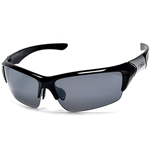 XLOOP Men's Asian Fit Sport Triathlon Cycling Boating Golfing Sports Eyewear Sunglasses (Grey/Smoke)