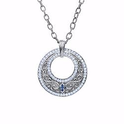 STARHAVENOBlueTopazNecklaceon18AdjustableChain