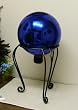 Blue Mirrored Finish Hand Blown Glass Gazing Globe (10 inch)