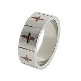 Men's Stainless Steel and Brown Plating Cross Ring