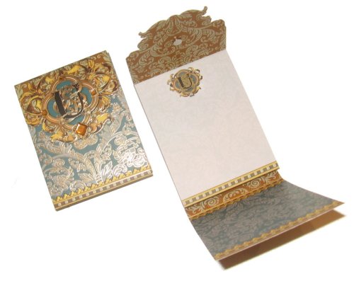Rhinestone Adorned Gold Classic Monogram Initial Fine Notepad Papers - Great Gift Item!, U