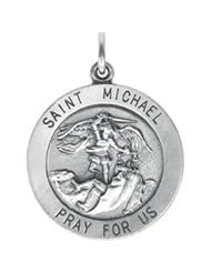 CleverEve Designer Series Polished Sterling Silver Saint Michael Medal