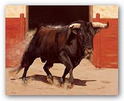 Sortie de toril by Charles Louis 19.75"x15.75" Art Print Poster