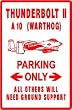 A-10 THUNDERBOLT II PARKING miltary sign