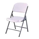 Lifetime 42804 Folding Chair, White Granite, Molded Seat and Back, Set of 4