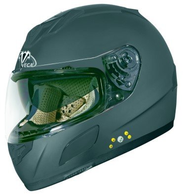 Vega V-Tune with Bluetooth Matte Black Full Face Helmet
