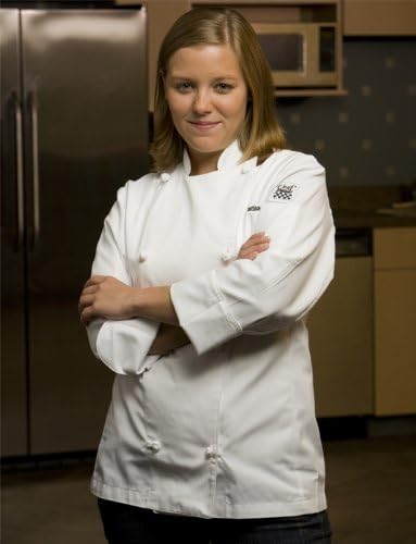 Chef Revival Ladies Knife &amp; Steel Jacket, Traditional Poly-Cotton, Cloth Knot Button
