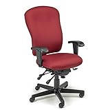 Perch Memory Foam Office Chair - Large Back - Black Faux Leather - Hard Flo ....