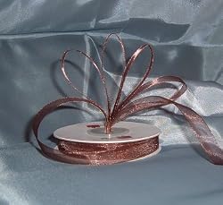 Sheer Organza Ribbon Mono Edge - 5/8" - 25 Yards (75 FT) - Brown
