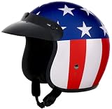 Daytona Cruiser Captain America 3/4 Open Face DOT Motorcycle Helmet [Large]